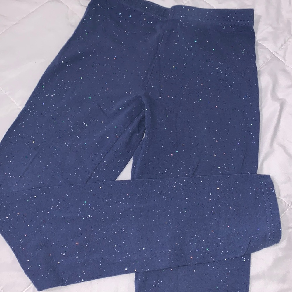 Girls sparkly blue leggings
